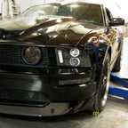 2005-2009 Ford Mustang S197 Halo Projector Headlights w/ LED Light Strip (Matte Black Housing / Clear Lens)