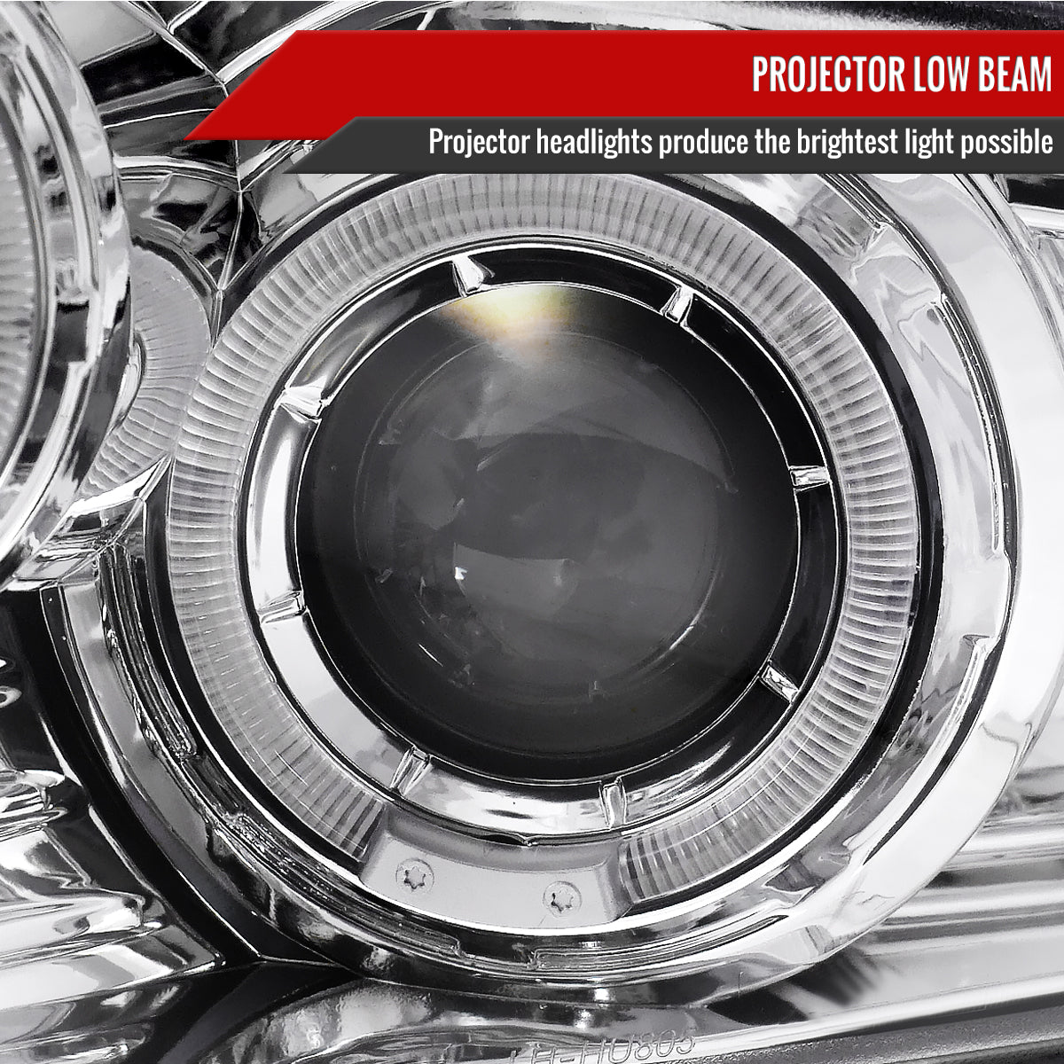 2010-2014 Ford Mustang S197 Dual Halo Projector Headlights (Chrome Housing / Clear Lens)