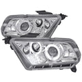 2010-2014 Ford Mustang S197 Dual Halo Projector Headlights (Chrome Housing / Clear Lens)
