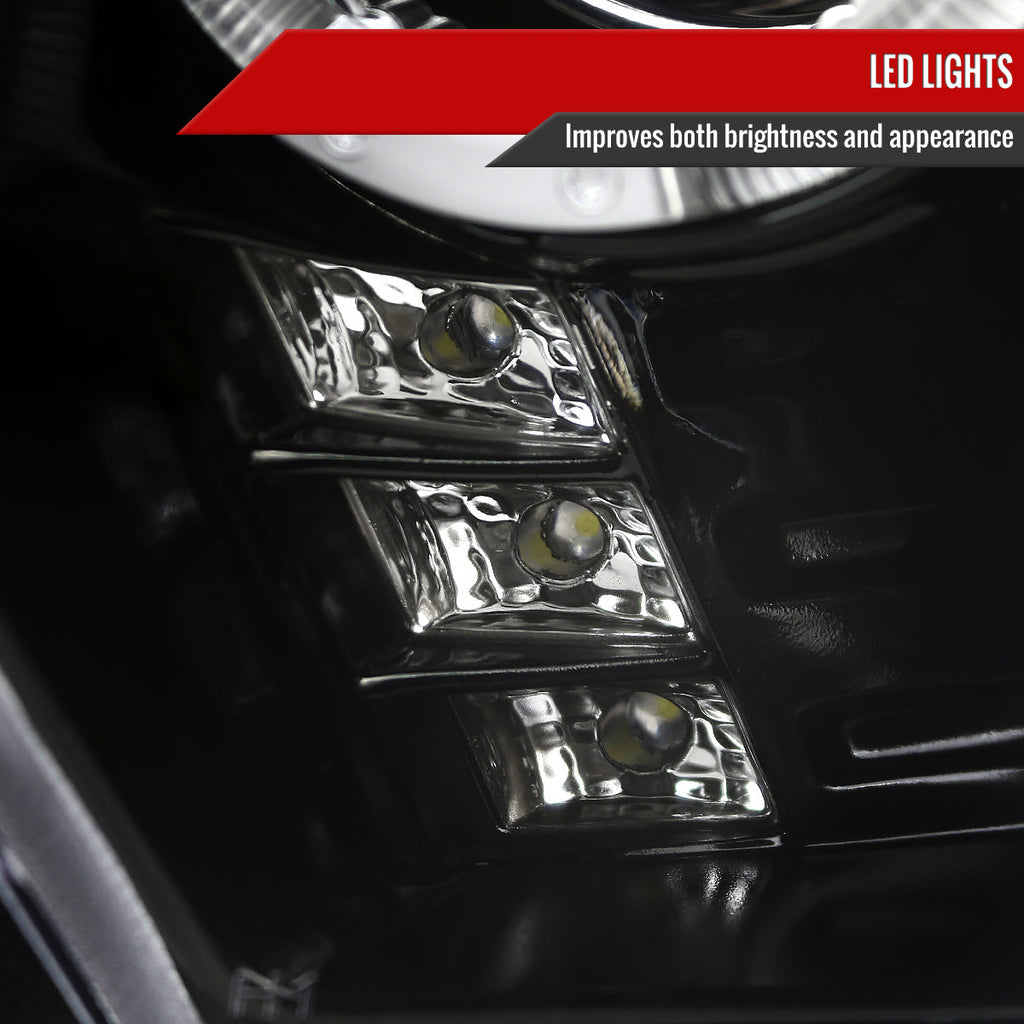 2010-2014 Ford Mustang S197 Dual Halo Projector Headlights (Jet Black Housing / Clear Lens)