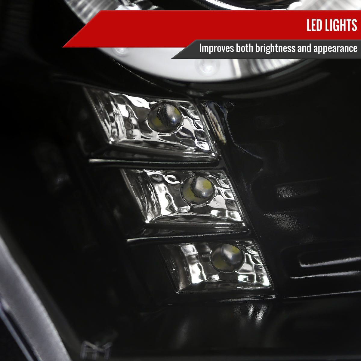 2010-2014 Ford Mustang S197 Dual Halo Projector Headlights (Jet Black Housing / Clear Lens)