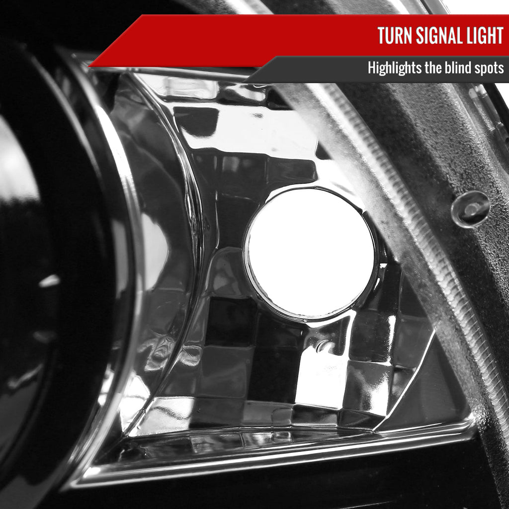 2010-2014 Ford Mustang S197 Dual Halo Projector Headlights (Jet Black Housing / Clear Lens)