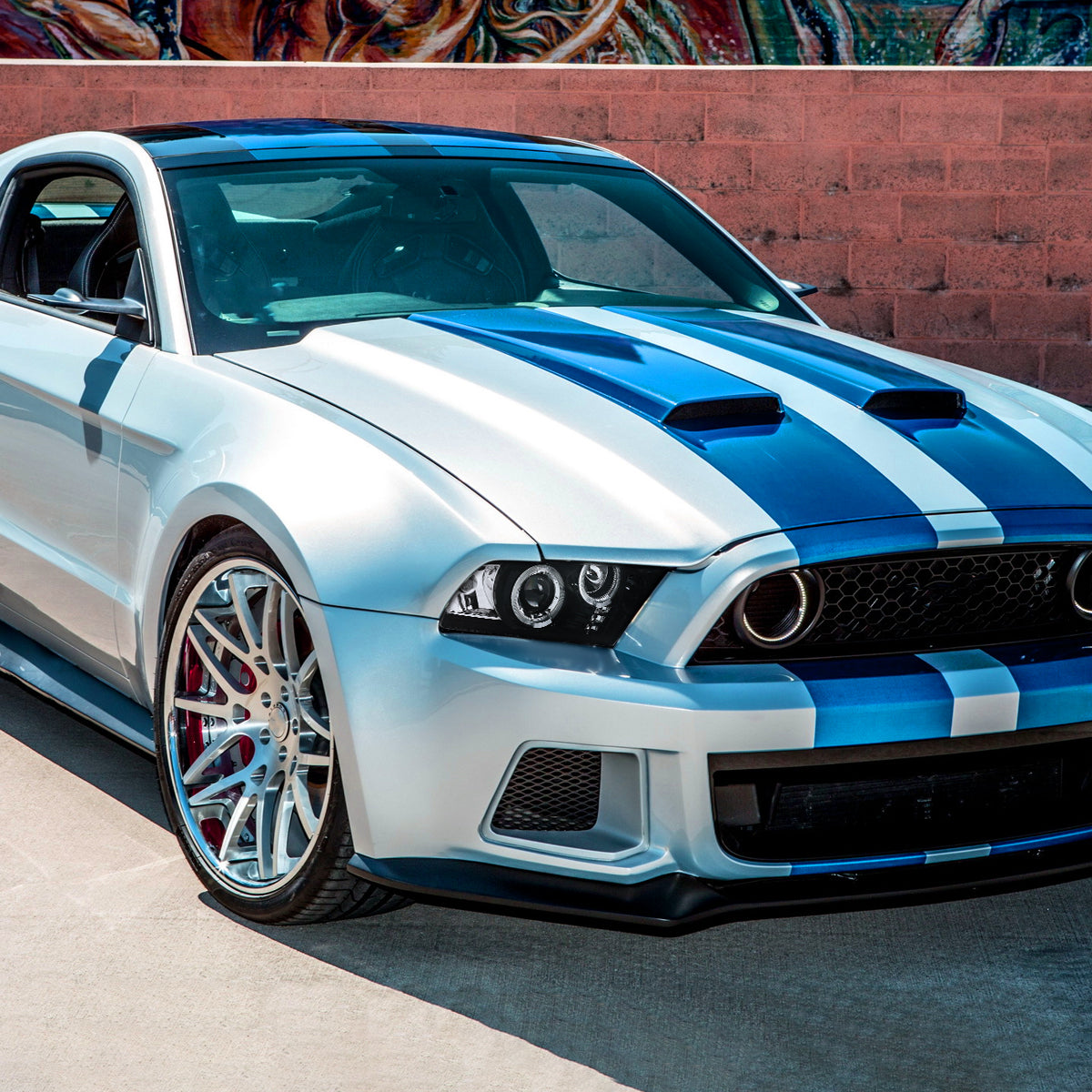 2010-2014 Ford Mustang S197 Dual Halo Projector Headlights (Jet Black Housing / Clear Lens)