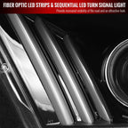 2010-2014 Ford Mustang S197 LED Bar Projector Headlights w/ Sequential Turn Signals (Jet Black Housing / Clear Lens)