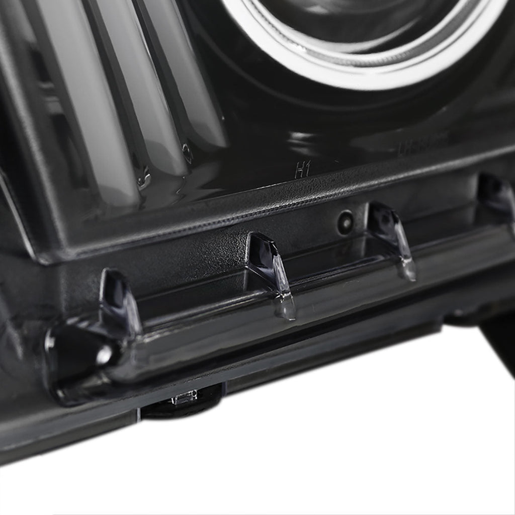 2010-2014 Ford Mustang S197 LED Bar Projector Headlights w/ Sequential Turn Signals (Jet Black Housing / Clear Lens)