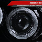 2010-2014 Ford Mustang S197 Dual Halo Projector Headlights (Glossy Black Housing / Smoked Lens)