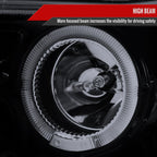 2010-2014 Ford Mustang S197 Dual Halo Projector Headlights (Glossy Black Housing / Smoked Lens)