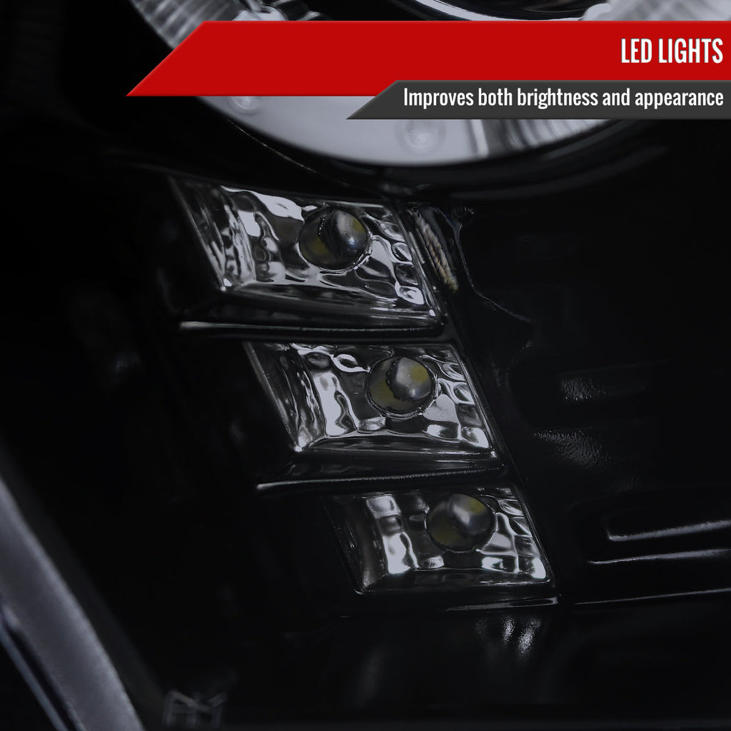 2010-2014 Ford Mustang S197 Dual Halo Projector Headlights (Glossy Black Housing / Smoked Lens)