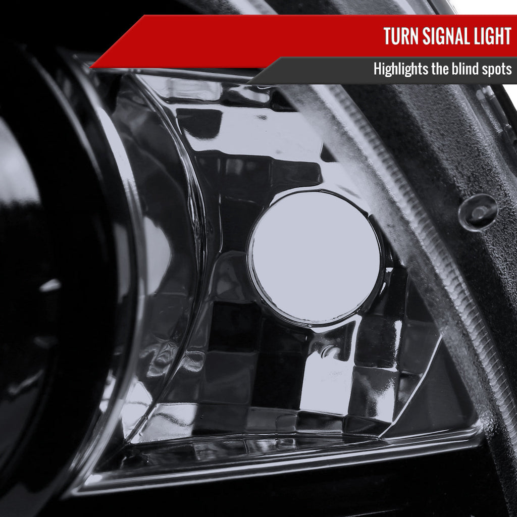 2010-2014 Ford Mustang S197 Dual Halo Projector Headlights (Glossy Black Housing / Smoked Lens)