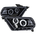 2010-2014 Ford Mustang S197 Dual Halo Projector Headlights (Glossy Black Housing / Smoked Lens)