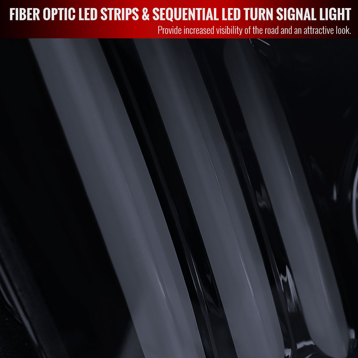 2010-2014 Ford Mustang S197 LED Bar Projector Headlights w/ Sequential Turn Signals (Glossy Black Housing / Smoked Lens)