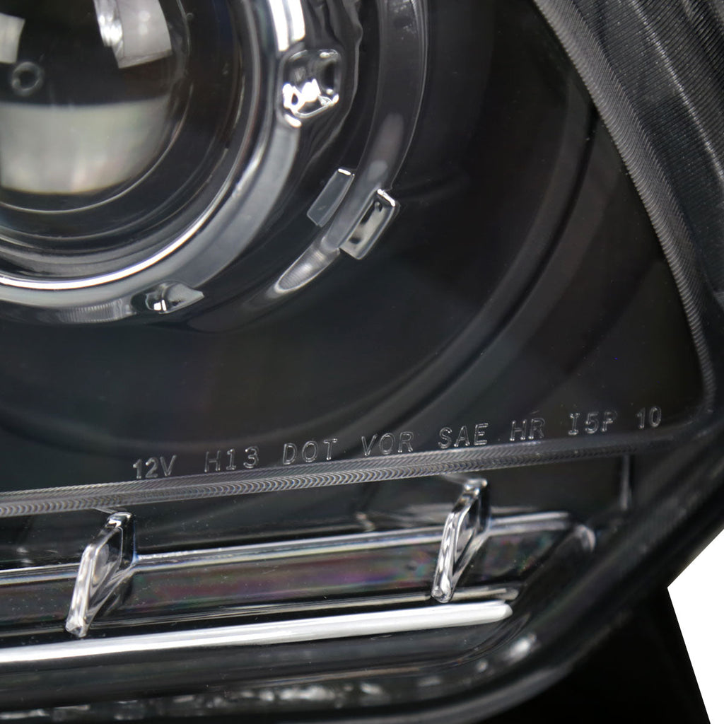 2010-2014 Ford Mustang S197 Retrofit Style Projector Headlights (Matte Black Housing / Clear Lens)