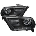 2010-2014 Ford Mustang S197 Retrofit Style Projector Headlights (Matte Black Housing / Clear Lens)