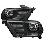 2010-2014 Ford Mustang S197 Retrofit Style Projector Headlights (Matte Black Housing / Clear Lens)