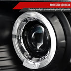 2010-2014 Ford Mustang S197 Dual Halo Projector Headlights (Matte Black Housing / Clear Lens)