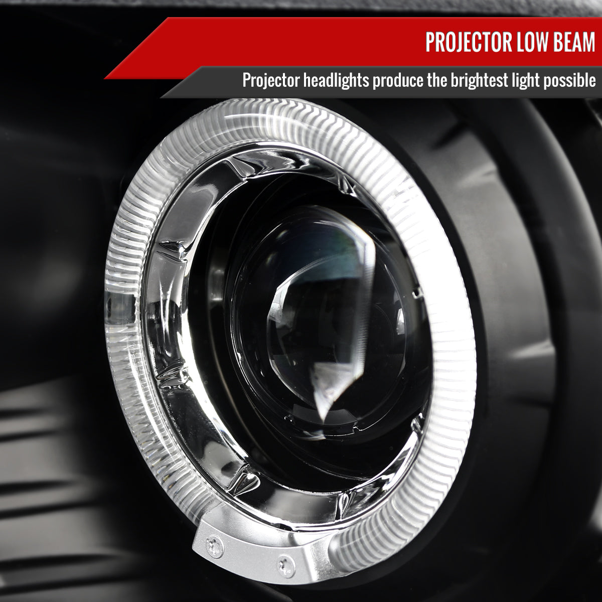 2010-2014 Ford Mustang S197 Dual Halo Projector Headlights (Matte Black Housing / Clear Lens)