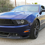 2010-2014 Ford Mustang S197 Sequential LED Bar Projector Headlights w/ Sequential Turn Signal Lights (Matte Black Housing / Clear Lens)