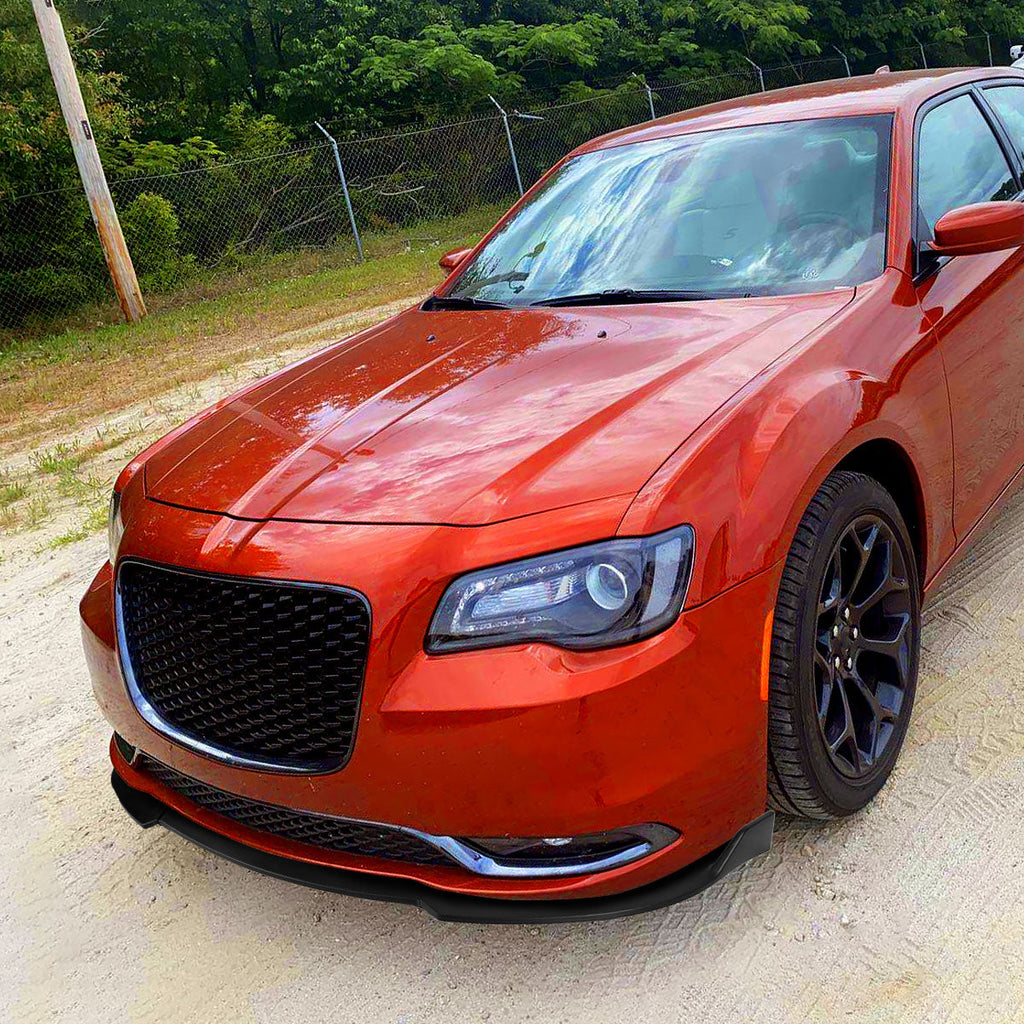2015-2021 Chrysler 300 Matte Black 3PC Front Bumper Lip Splitter Kit