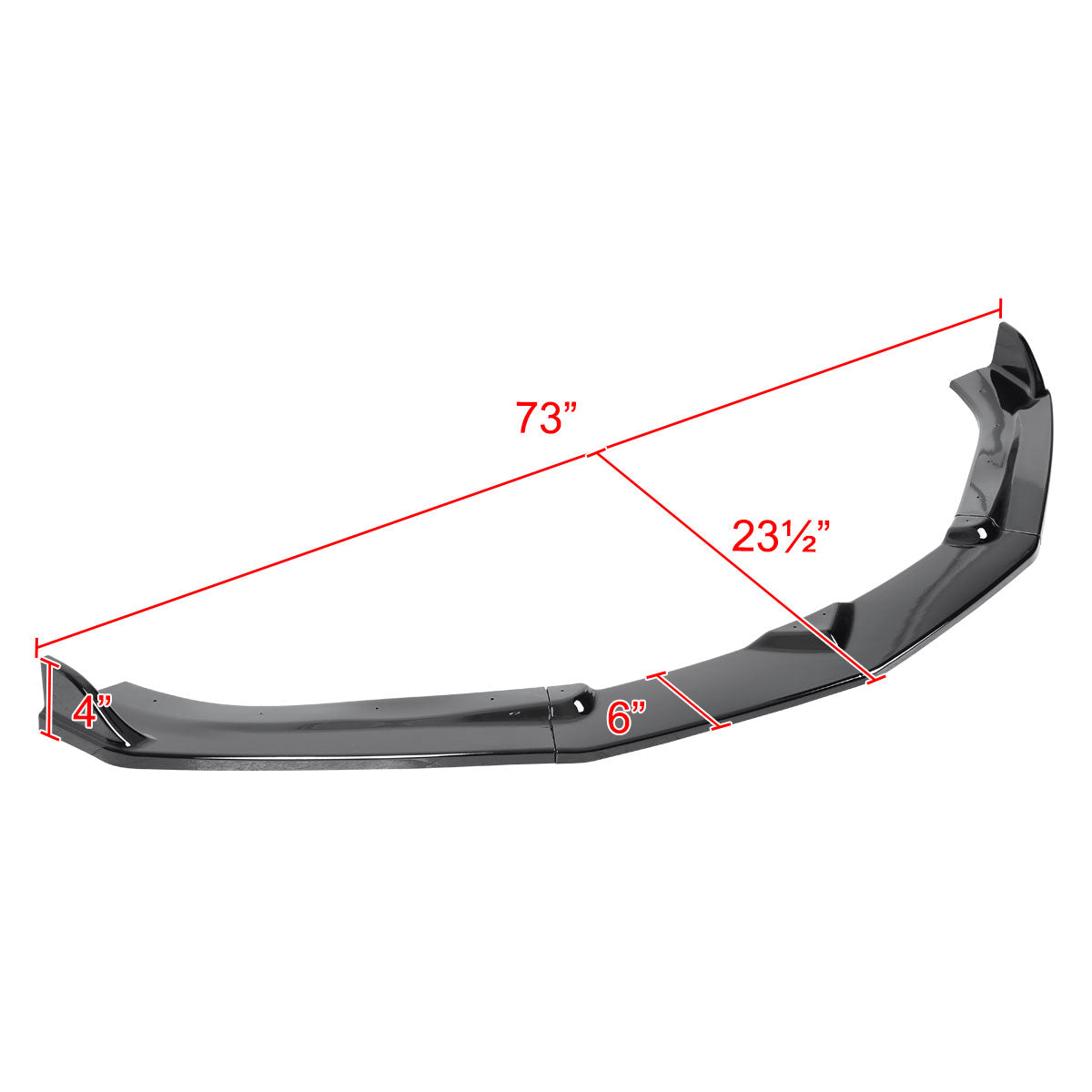 2016-2018 Chevrolet Camaro 6th Gen Glossy Black Polypropylene 3PC Front Bumper Lip Set