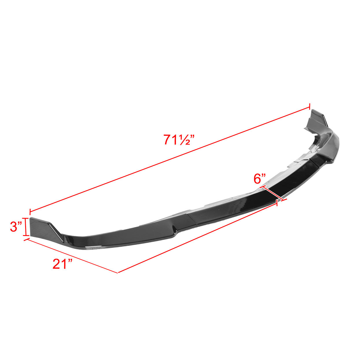 2011-2014 Dodge Charger LD Glossy Black 3PC Front Bumper Lip Splitter Kit