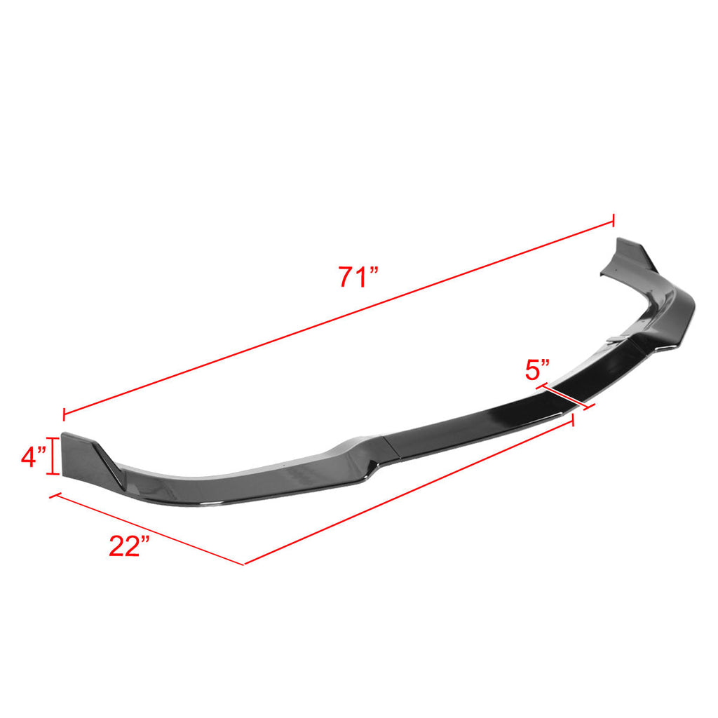 2011-2014 Dodge Charger LD SRT8 Glossy Black 3PC Front Bumper Lip Splitter Kit