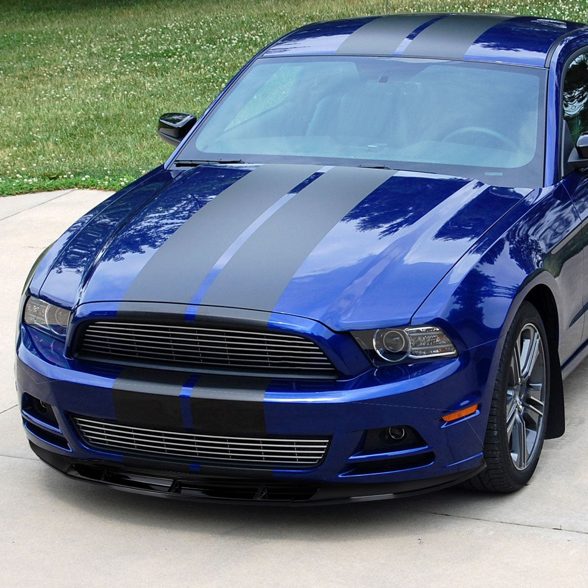 2013-2014 Ford Mustang S197 Glossy Black 3PC Front Bumper Lip Splitter Kit