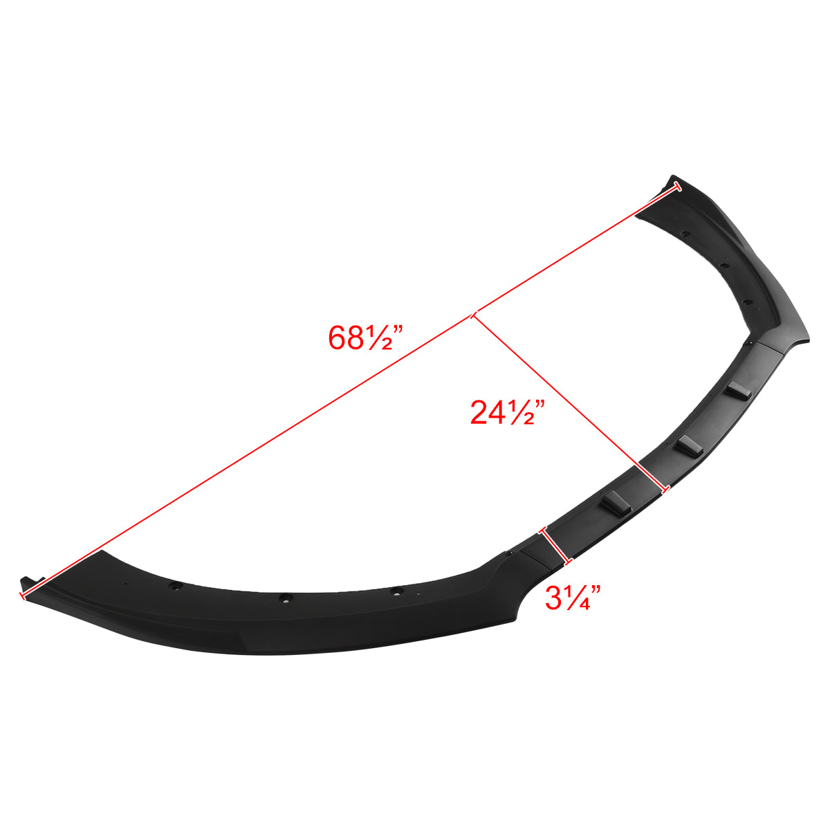 2015-2017 Ford Mustang S550 Matte Black Polypropylene 3PC Bumper Lip