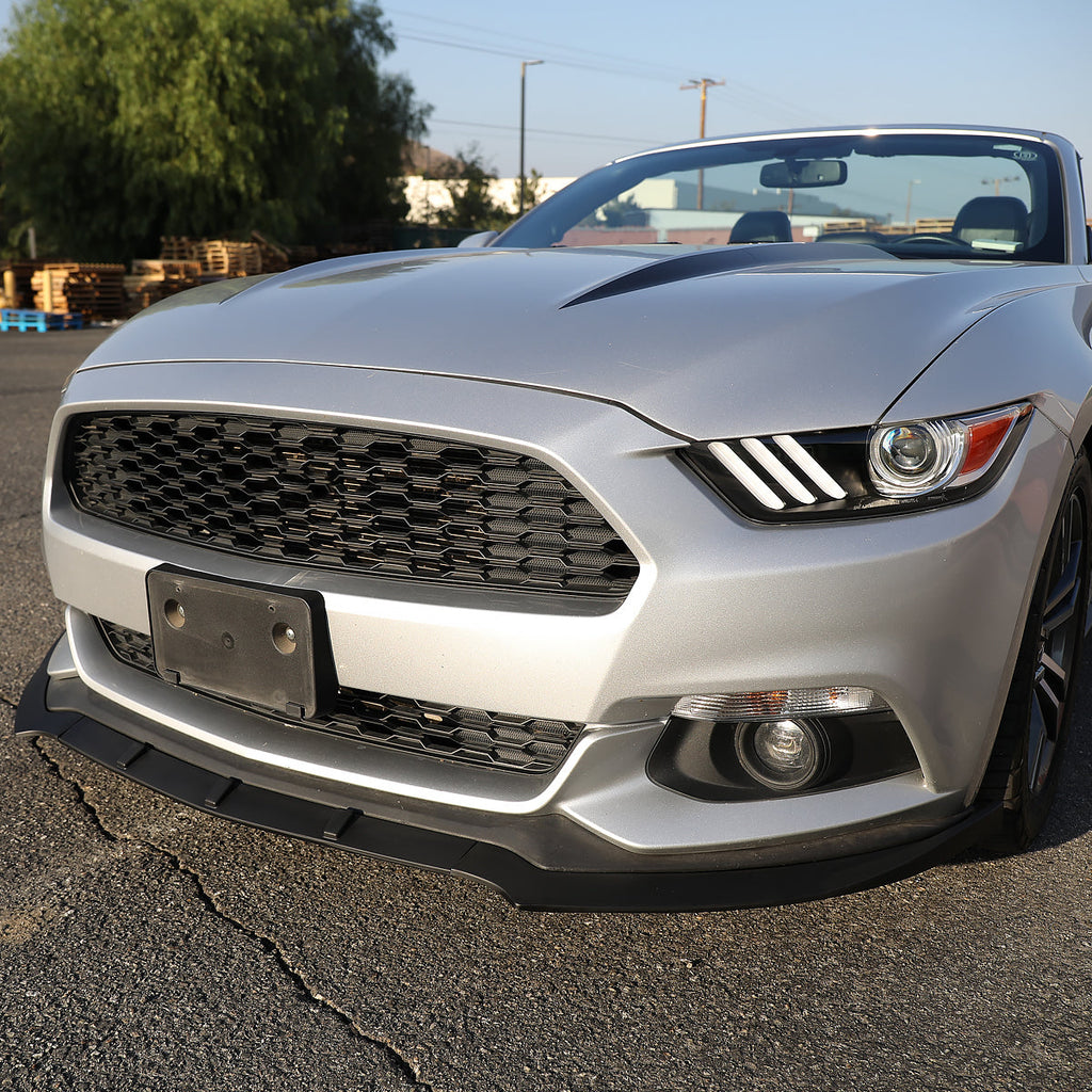 2015-2017 Ford Mustang S550 Matte Black Polypropylene 3PC Bumper Lip