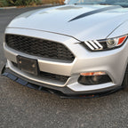 2015-2017 Ford Mustang S550 Glossy Black Polypropylene 3PC Bumper Lip