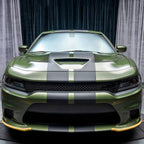 2015-2019 Dodge Charger LD SRT Glossy Yellow ABS 2PC Front Bumper Lip Splitters