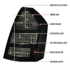 2005-2007 Chrysler 300C LED Tail Lights (Glossy Black Housing / Smoked Lens)