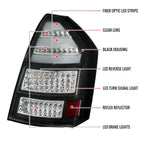 2005-2007 Chrysler 300C LED Tail Lights (Matte Black Housing / Clear Lens)