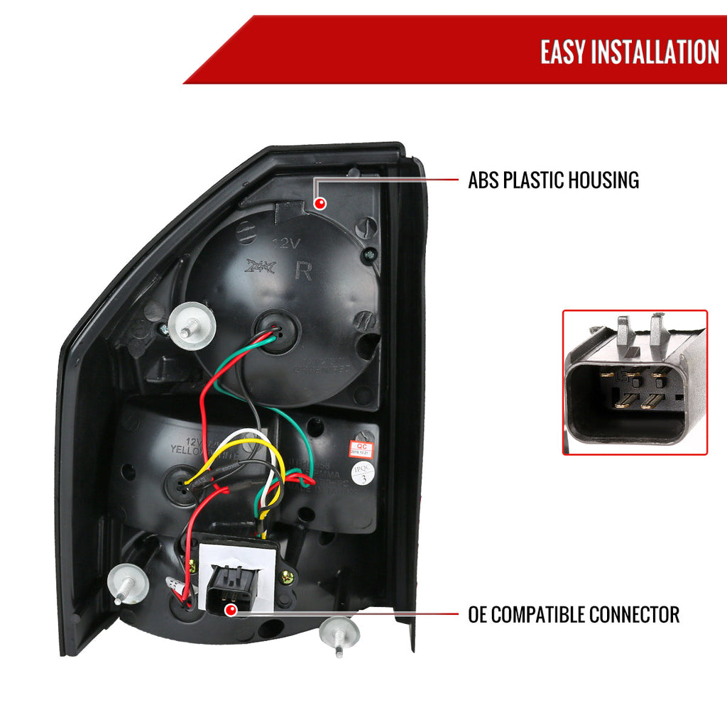 2005-2007 Chrysler 300C V2 LED Tail Lights (Matte Black Housing / Clear Lens)