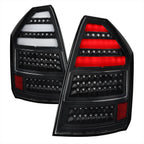 2005-2007 Chrysler 300C V2 LED Tail Lights (Matte Black Housing / Clear Lens)