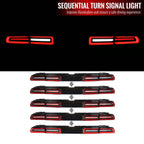 2008-2014 Dodge Challenger Sequential LED Tail Lights (Black Housing / Red Clear Lens)