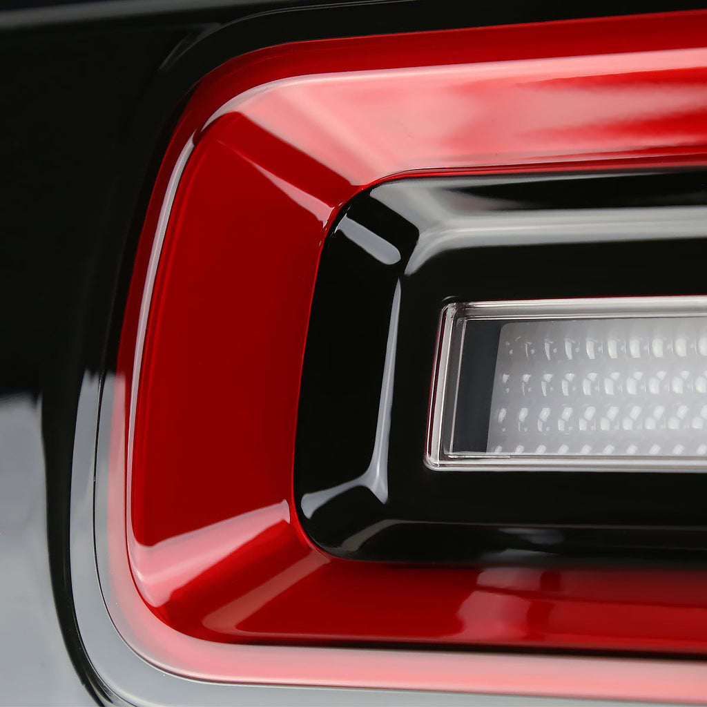 2008-2014 Dodge Challenger Sequential LED Tail Lights (Black Housing / Red Clear Lens)
