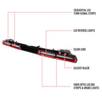 2008-2014 Dodge Challenger Sequential LED Tail Lights (Black Housing / Red Clear Lens)