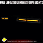 2008-2014 Dodge Challenger Sequential LED Turn Signal Tail Lights (Black Housing / Smoked Lens / White Bars)