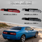 2008-2014 Dodge Challenger Sequential LED Turn Signal Tail Lights (Black Housing / Smoked Lens / White Bars)