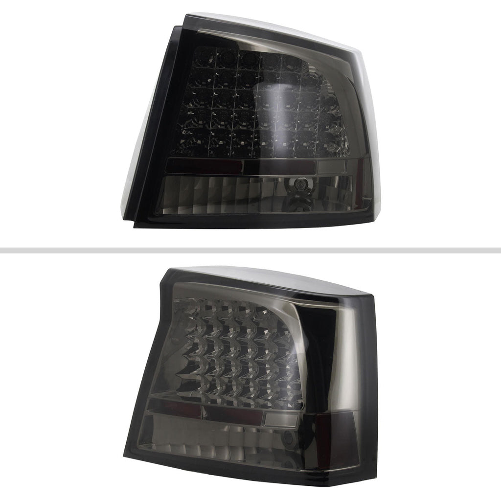 2005-2010 Dodge Charger LX LED Tail Lights (Chrome Housing / Smoked Lens)