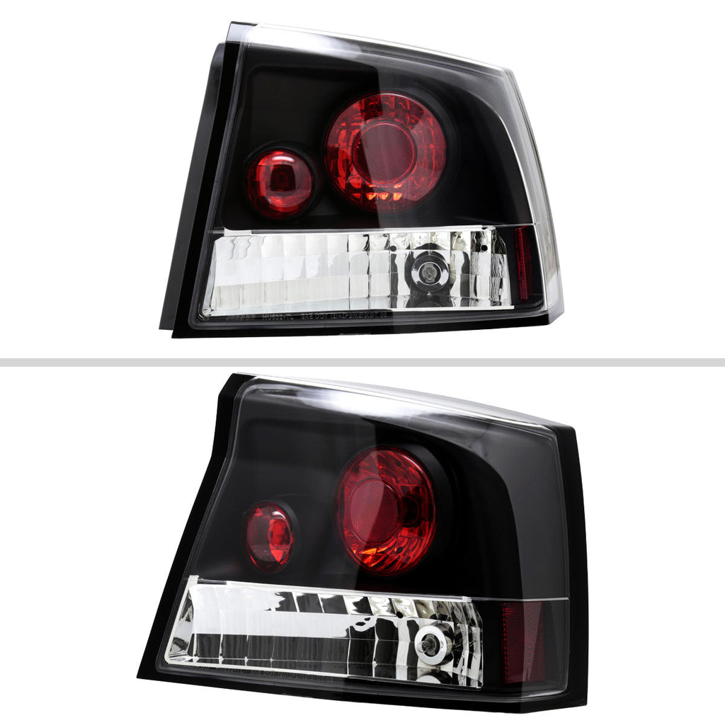 2005-2010 Dodge Charger LX Tail Lights (Matte Black Housing / Clear Lens)