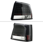 2005-2010 Dodge Charger LX LED Tail Lights (Matte Black Housing / Clear Lens)