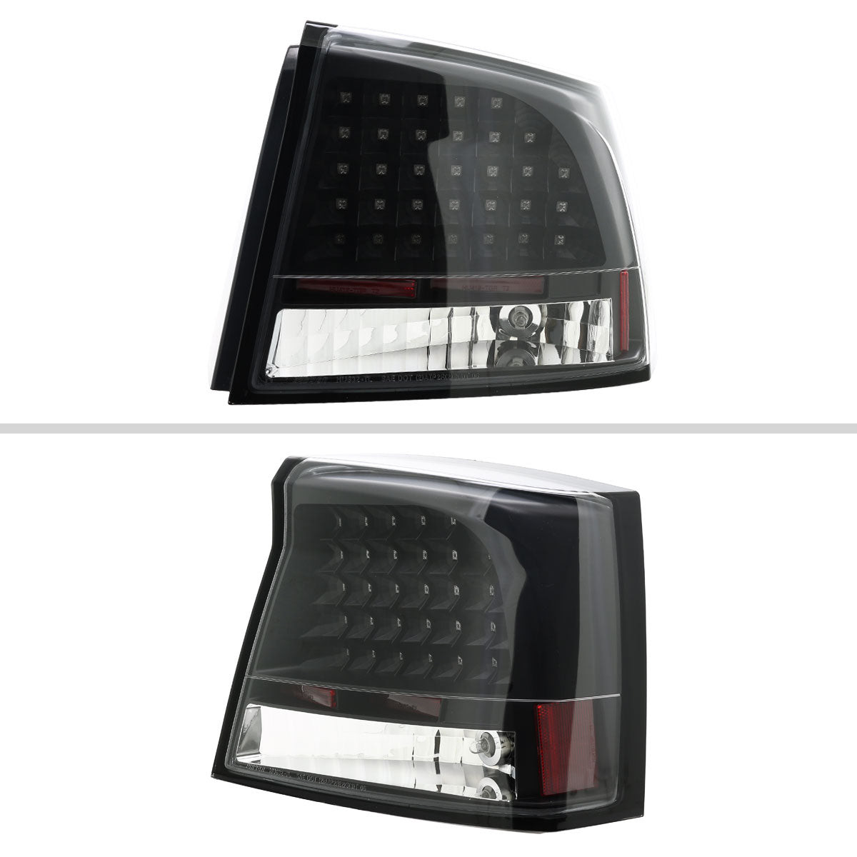 2005-2010 Dodge Charger LX LED Tail Lights (Matte Black Housing / Clear Lens)