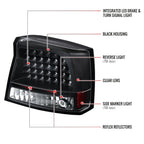 2005-2010 Dodge Charger LX LED Tail Lights (Matte Black Housing / Clear Lens)