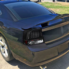 2005-2010 Dodge Charger LX LED Tail Lights (Matte Black Housing / Clear Lens)