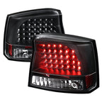 2005-2010 Dodge Charger LX LED Tail Lights (Matte Black Housing / Clear Lens)