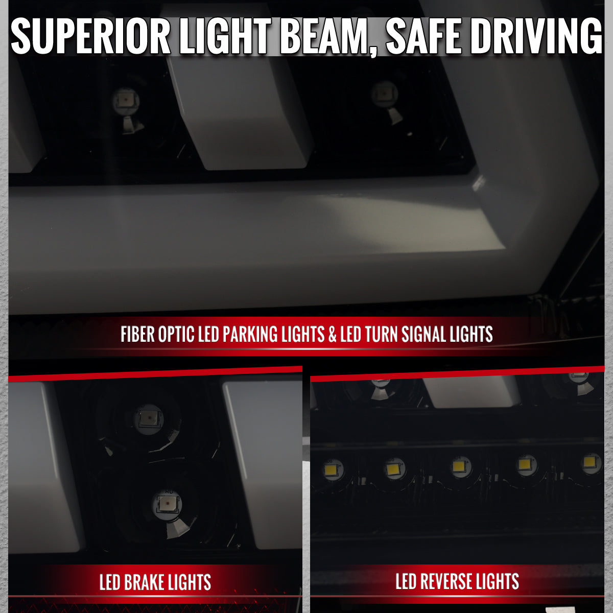 2014-2015 Chevrolet Camaro 5th Gen Full LED Sequential Tail Lights (Glossy Black Housing / Smoked Lens)