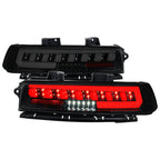 2014-2015 Chevrolet Camaro 5th Gen Full LED Sequential Tail Lights (Glossy Black Housing / Smoked Lens)