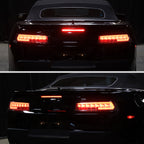 2014-2015 Chevrolet Camaro 5th Gen Full Red LED Sequential Tail Lights (Jet Black Housing / Clear Lens)