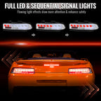 2014-2015 Chevrolet Camaro 5th Gen Full LED Sequential Tail Lights (Chrome Housing / Clear Lens)